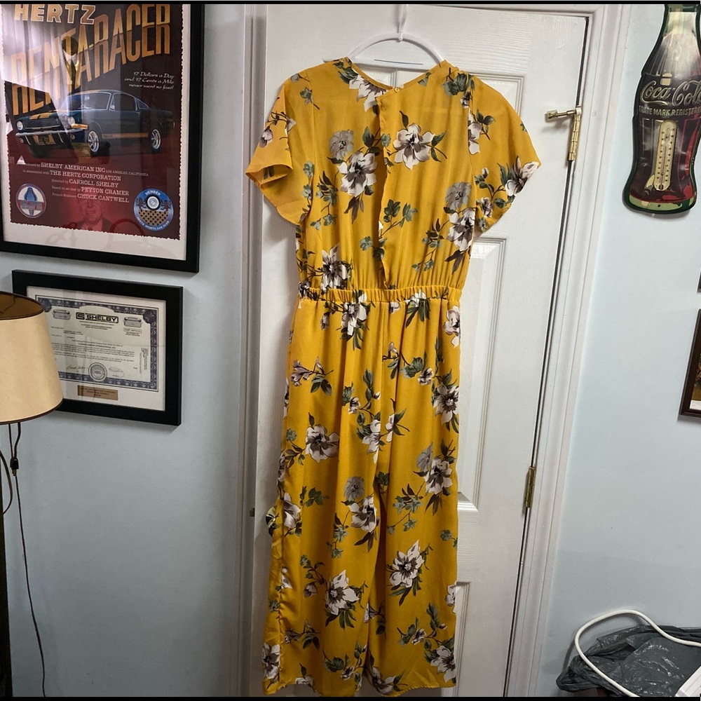 Yellow Flower Pattern Jumpsuit - image 4